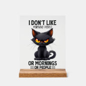 猫おもしろいの笑い文句 アクリルサイン (正面)