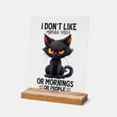 猫おもしろいの笑い文句 アクリルサイン (傾斜)