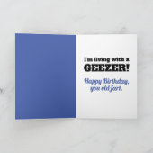 猫おもしろいの老爺の誕生日カード カード (内部)