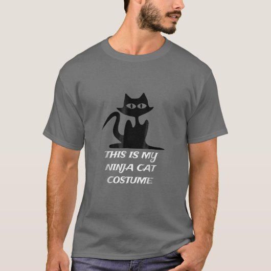 猫おもしろいの衣装 – 忍者の猫の衣装 Tシャツ (正面)