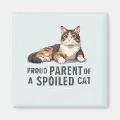 猫おもしろいの親誇りを持った親 マグネット (正面)