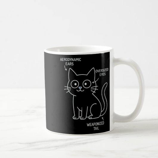 猫おもしろいの設計図の皮肉な技術の解剖学 コーヒーマグカップ (右)