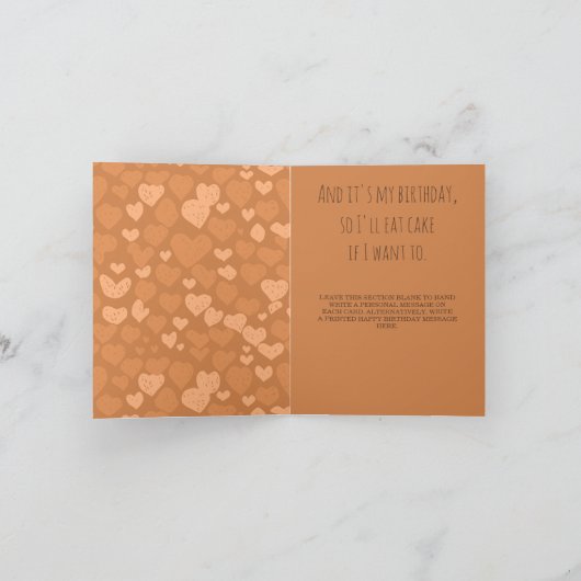 猫おもしろいの誕生日 カード (内部)