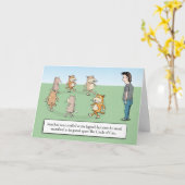 猫おもしろいの輪誕生日 カード (黄色い花)