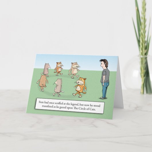 猫おもしろいの輪誕生日 カード (正面)