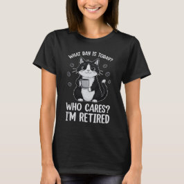 猫おもしろいの退職引用文退職した猫の日 Tシャツ