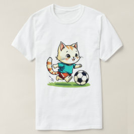 猫おもしろいの遊サッカーかわいい猫ヴィンテージ Tシャツ