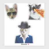 猫おもしろいの食べピザ シール (シート)