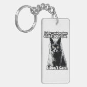 猫おもしろいの飼い主や子猫に対する不機嫌なミーム キーホルダー (正面左)