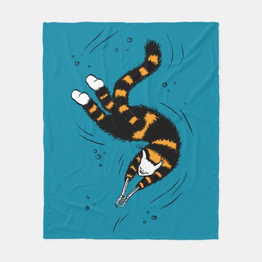 猫おもしろいの骸骨の手が泳ぐゴシック フリースブランケット (正面)