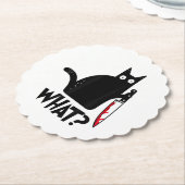 猫おもしろいの黒猫 ペーパーコースター (アングル)