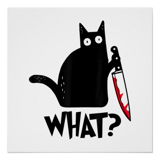猫おもしろいの黒猫 ポスター (正面)