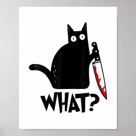 猫おもしろいの黒猫 ポスター (正面)