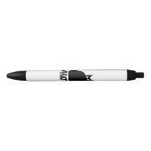 猫おもしろいの黒猫 黒ボールペン (正面)