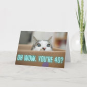 猫おもしろいの40歳の誕生日 カード (正面)
