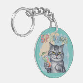 猫おもしろいのSIPが発生 キーホルダー (正面左)