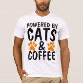 猫おもしろいのTシャツと猫とコーヒーの力! Tシャツ (正面)