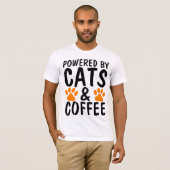 猫おもしろいのTシャツと猫とコーヒーの力! Tシャツ (正面フル)