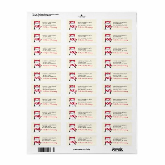 猫おもしろいは休日の挨拶にメリー季節 ラベル (フルシート)