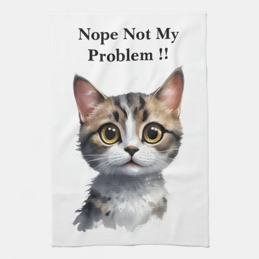 猫おもしろいは僕の問題を言わない キッチンタオル (縦)