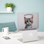 猫おもしろいは僕の問題を言わない シール (デスク上のノートパソコン)