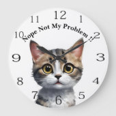猫おもしろいは僕の問題を言わない ラージ壁時計 (正面)