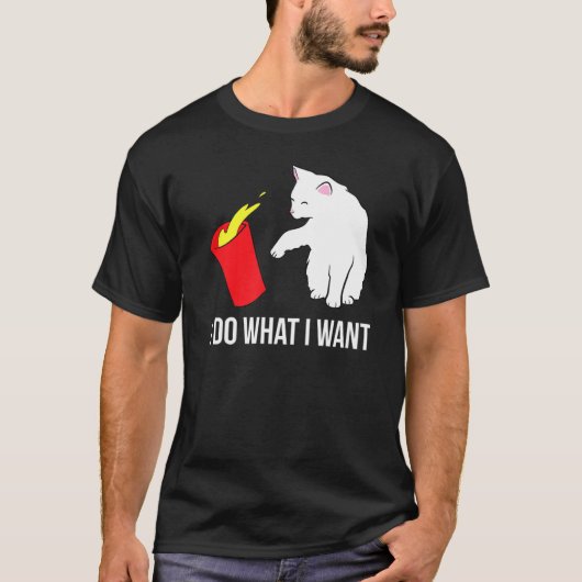 猫おもしろいは僕の欲しい事をする Tシャツ (正面)