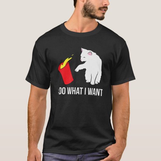 猫おもしろいは僕の欲しい事をする Tシャツ (正面)