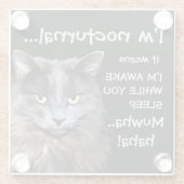 猫おもしろいは夜の悪い笑い声  ガラスコースター (裏面)