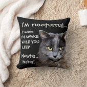 猫おもしろいは夜行性悪い笑い クッション (ブランケット)