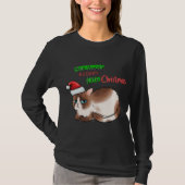 猫おもしろいは小さなクリスマスが気に入らない Tシャツ (正面)