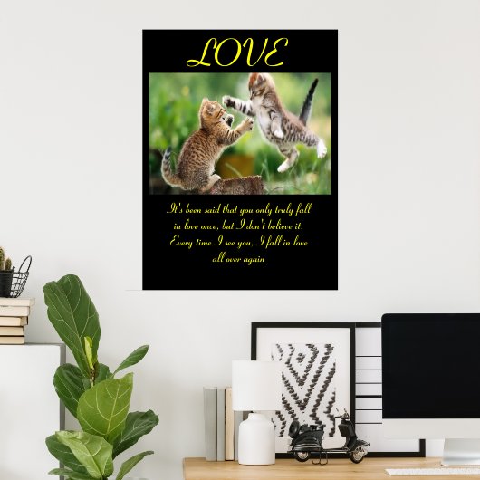 猫おもしろいは引用する ポスター (ホームオフィス)