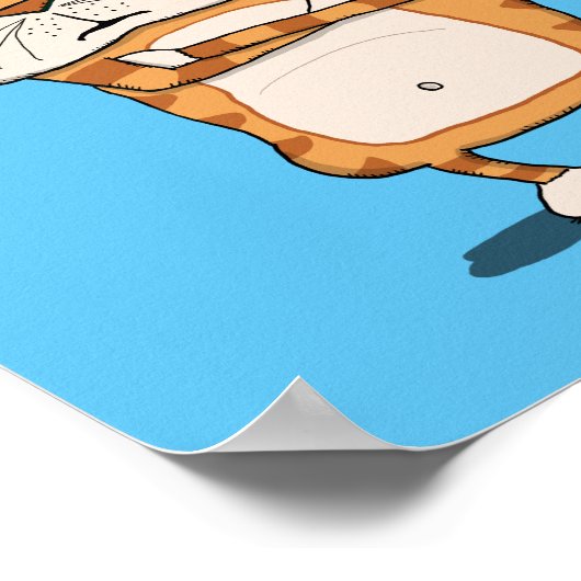 猫おもしろいは昼寝後昼寝 ポスター (角)