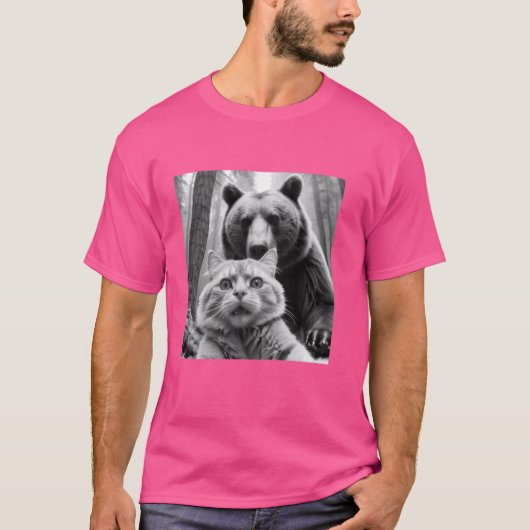 猫おもしろいは最後の自撮り Tシャツ (正面)