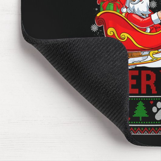 猫おもしろいは皆さんサンタそり醜いクリスマス マウスパッド (コーナー)