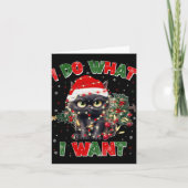 猫おもしろいは私が欲しいクリスマスクリスマス女性は私 カード (正面)