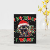 猫おもしろいは私が欲しいクリスマスクリスマス女性は私 カード (黄色い花)