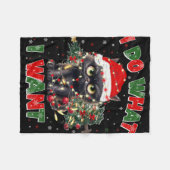 猫おもしろいは私が欲しいクリスマスクリスマス女性は私 フリースブランケット (正面(横))