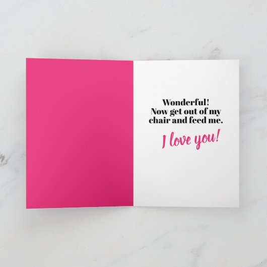 猫おもしろいは私のバレンタイン？ カード (内部)