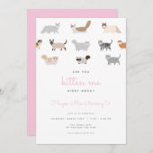 猫おもしろいは私を子猫誕生日招待状 招待状 (正面/裏面)