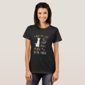 猫おもしろいを抱きしめて人を殴らない Tシャツ (正面フル)