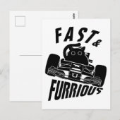 猫おもしろいを運転するフューラー ポストカード (正面/裏面)