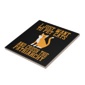 猫おもしろいを飼い家父長制Tシャツを潰す タイル (側面)