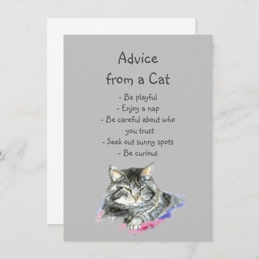 猫おもしろいアドバイスおもしろいユーモア (正面/裏面)