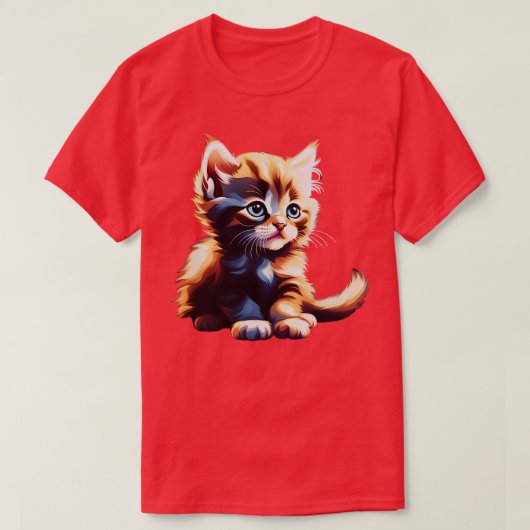 猫おもしろいアートプリントかわいい猫アートデザインfor c tシャツ (デザイン正面)