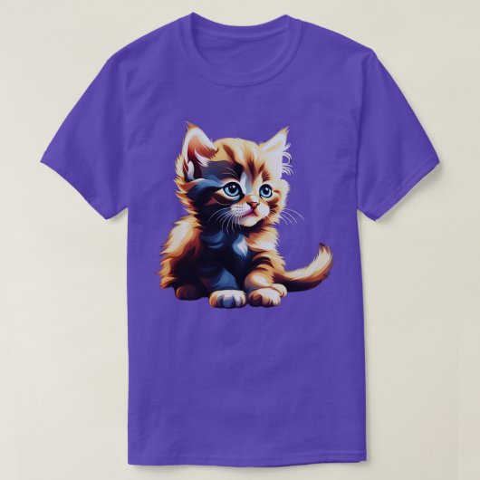 猫おもしろいアートプリントかわいい猫アートデザインfor c tシャツ (デザイン正面)
