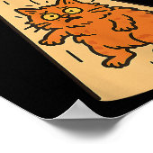 猫おもしろいエイリアン誘拐宇宙船宇宙船子猫Sci ポスター (角)