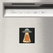 猫おもしろいエイリアン誘拐宇宙船宇宙船子猫Sci マグネット (インサイチュ (食洗機))