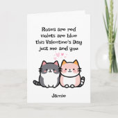 猫おもしろいカップルのバレンタインデー カード (正面)