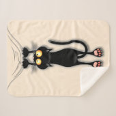 猫おもしろいキャラクター引掻き布 シェルパブランケット (正面(横))